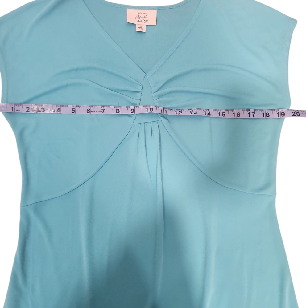 Casual Living blue V neck dress. Size M - Picture 10 of 12